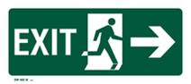 Running Man pictogram & RH arrow escape route sign